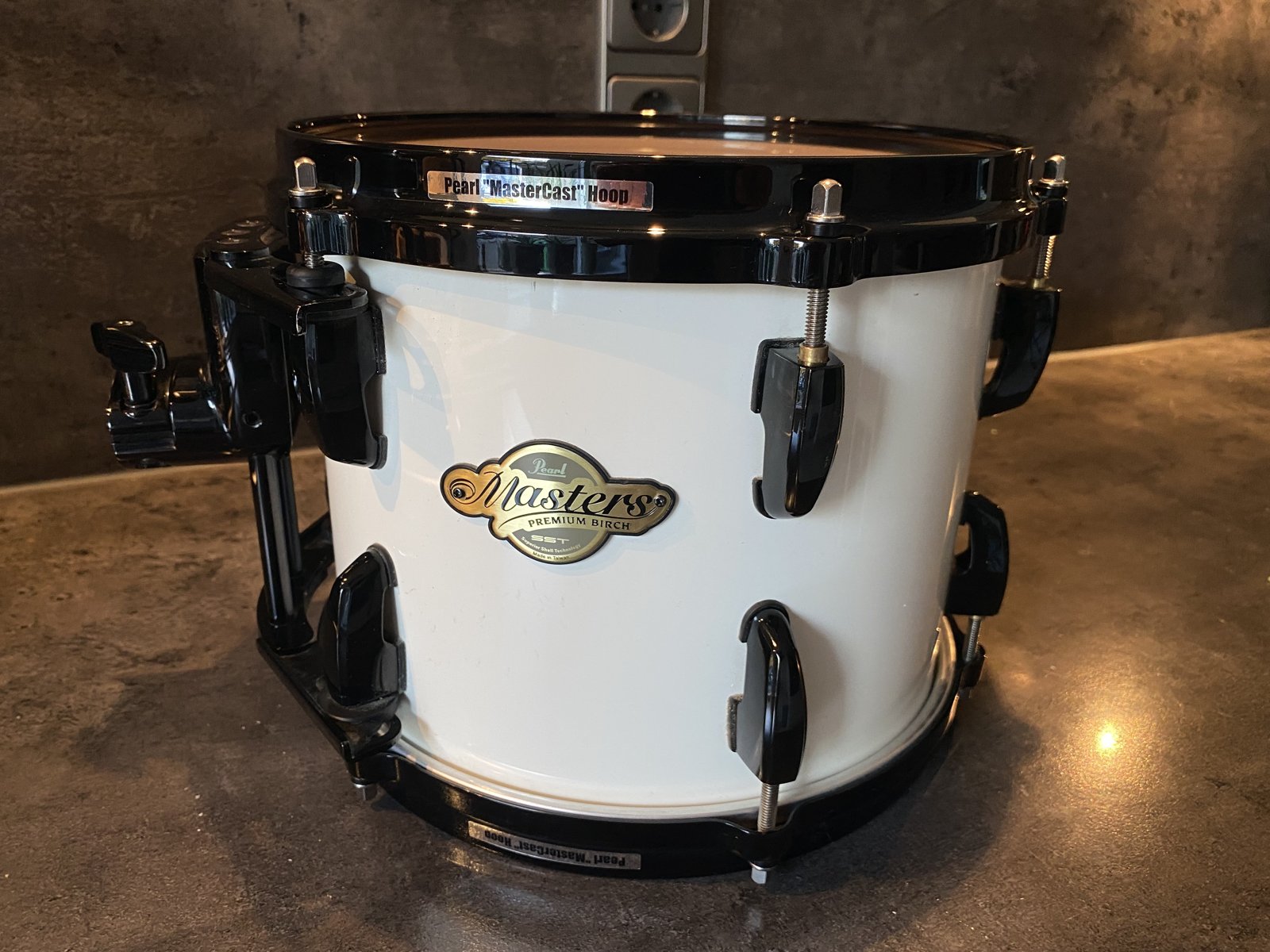 Pearl BMP Masters Premium birch tom 10x8 inch #Arctic White - Black Hardware