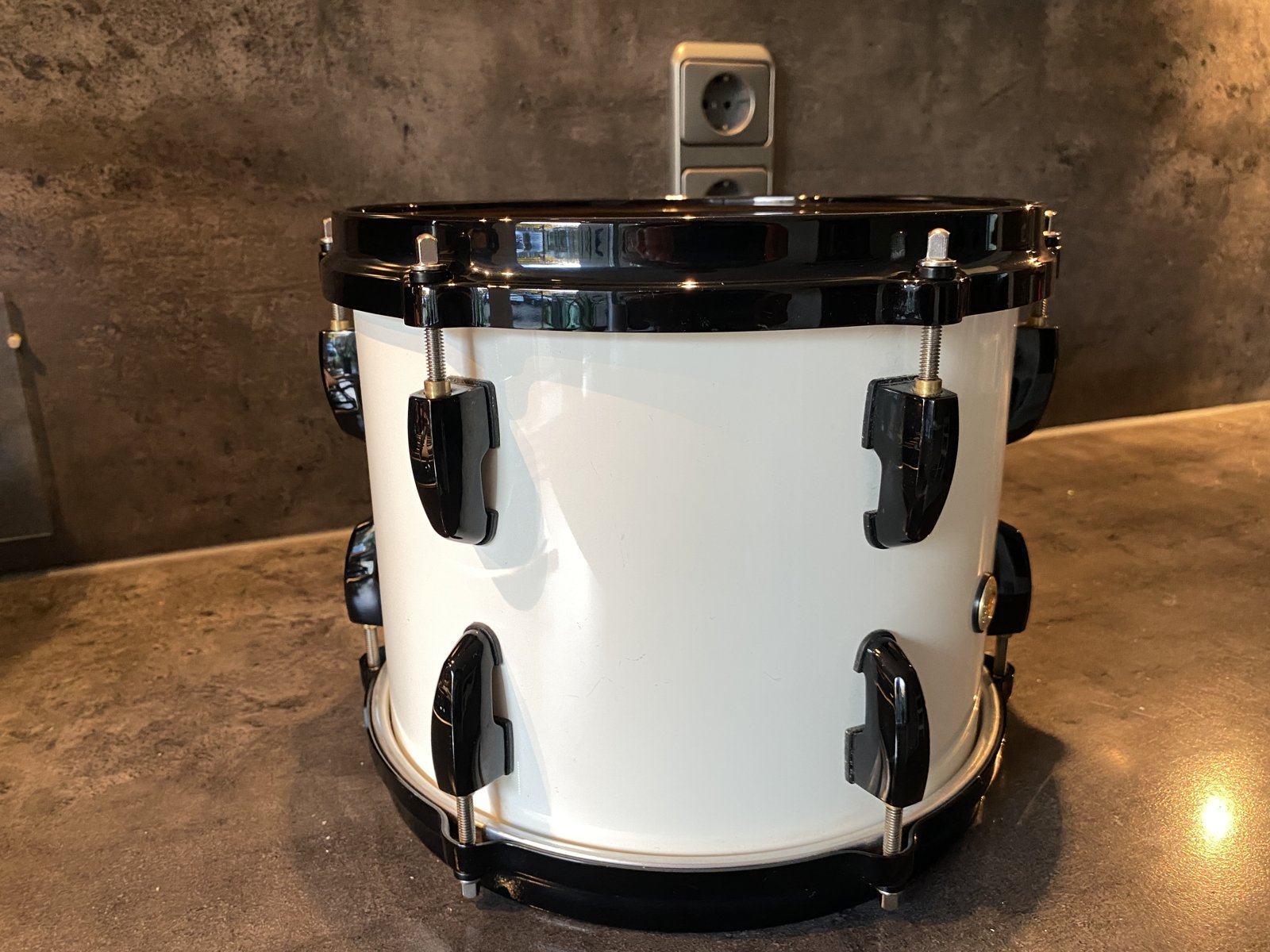 Pearl BMP Masters Premium birch tom 10x8 inch #Arctic White - Black Hardware