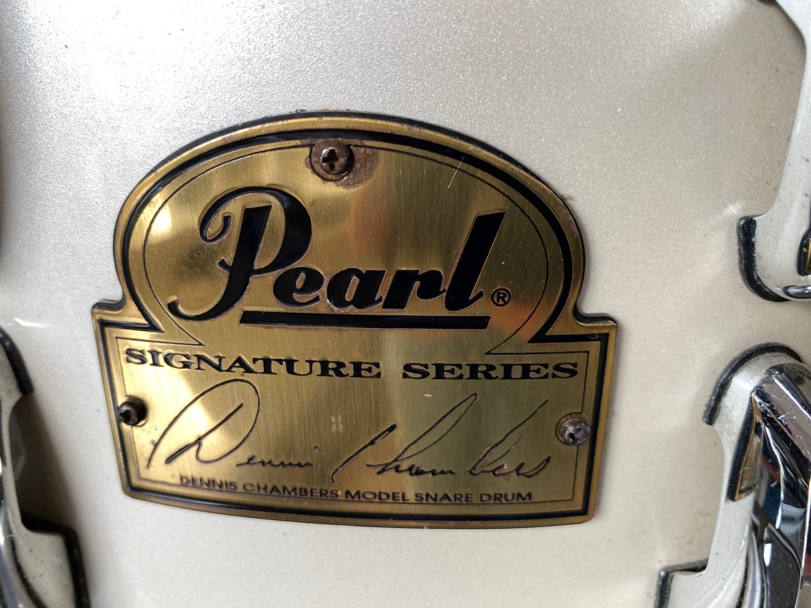 Pearl Dennis Chambers signature snare DC-1465 14x6.5 inch #Opal White