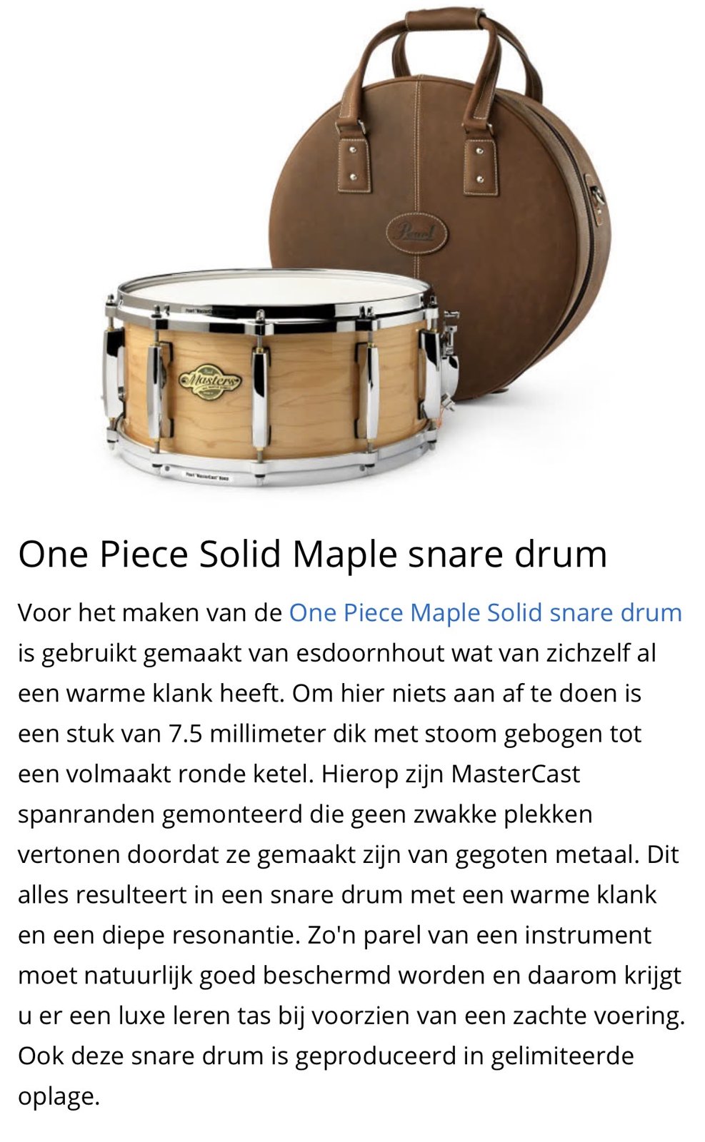 Pearl MCM-1465S/C102 one piece steambend maple snare (1 of 49) 2015 - Natural maple