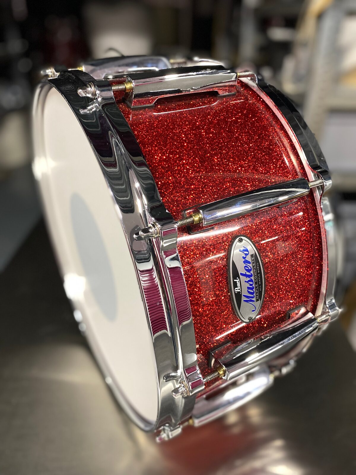 Pearl MCT-1465 Masters maple complete snare 14x6.5 inch #Vermilion sparkle