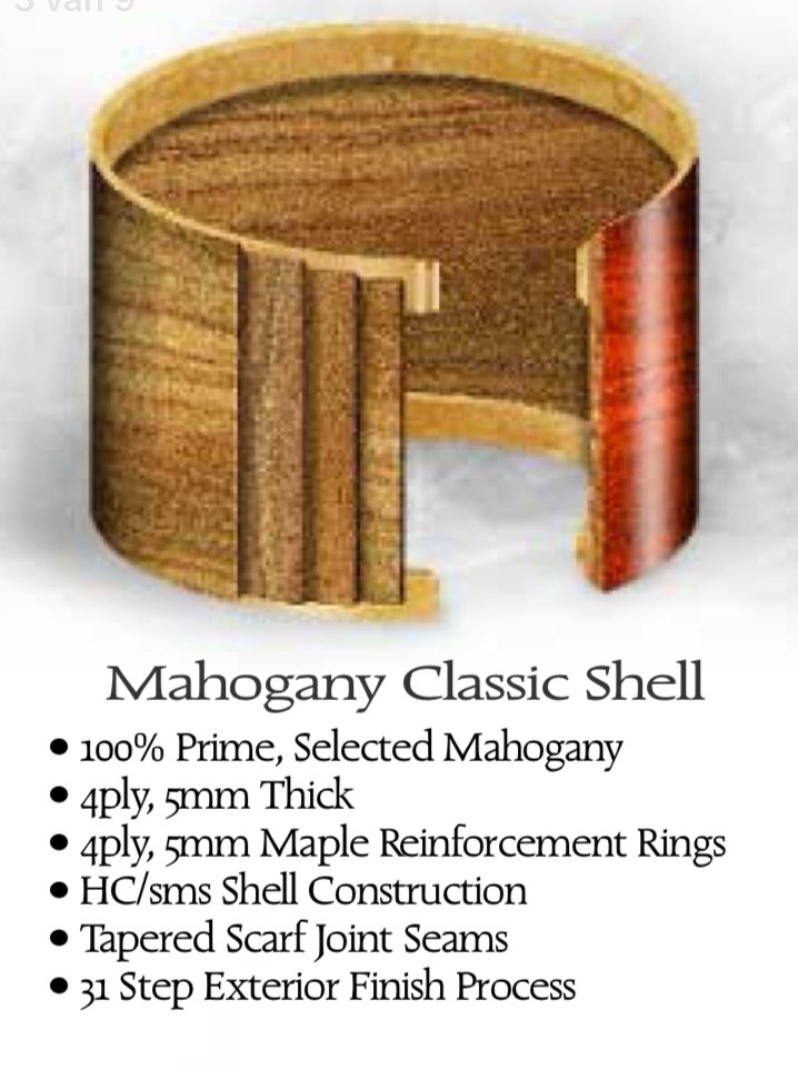 Pearl MHX-B5514D/c Mahogany classic snare 14x6.5 inch #141 Red mahogany lacquer