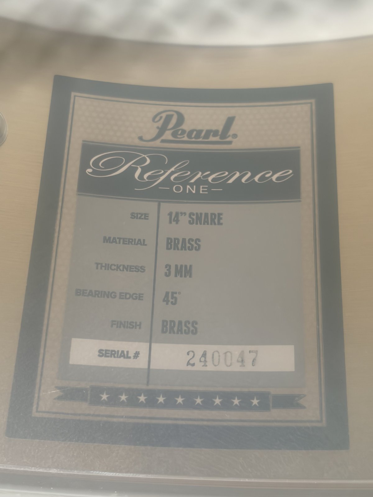Pearl RF1B-1450 Reference brass snare 14x5”